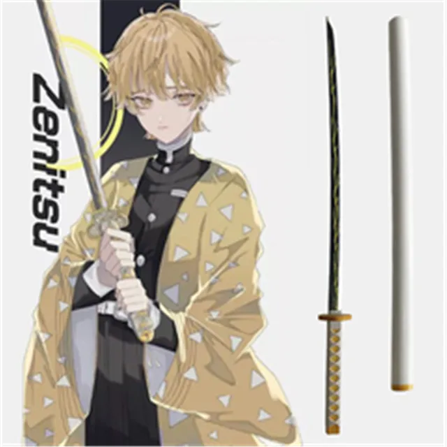 Kimetsu no Yaiba Sword Weapon Demon Slayer Agatsuma Zenitsu Cosplay Sword 1:1 Anime Ninja Knife PU 104cm Weapon Katana Prop 1