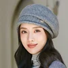 Autumn and winter wool beret, warm and casual, versatile, elegant and fashionable. Pumpkin hat, painter's newsboy hat 3