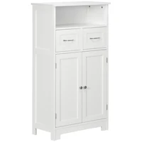 Kleankin Bathroom Cabinet Organizer, Freestanding Small Storage Cabinet with Two Drawers and Adjustable Shelf for Living Room 1