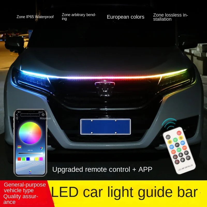 

Start scanning through-type daytime running lamp car hood lamp led medium net streamer with steering hood marquee.