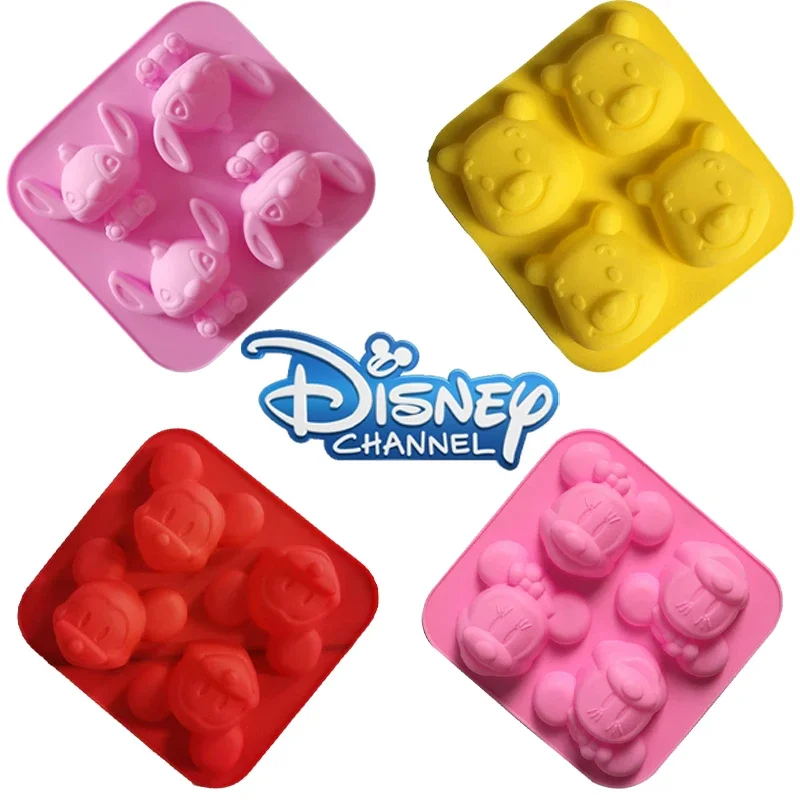 Disney Mickey Minnie Mouse Stitch 3D Silicone Ice Cube Tray Jelly Cookies Baking Cake Chocolate Fondant Mould Ice Cream DIY Tool kids baking mould
