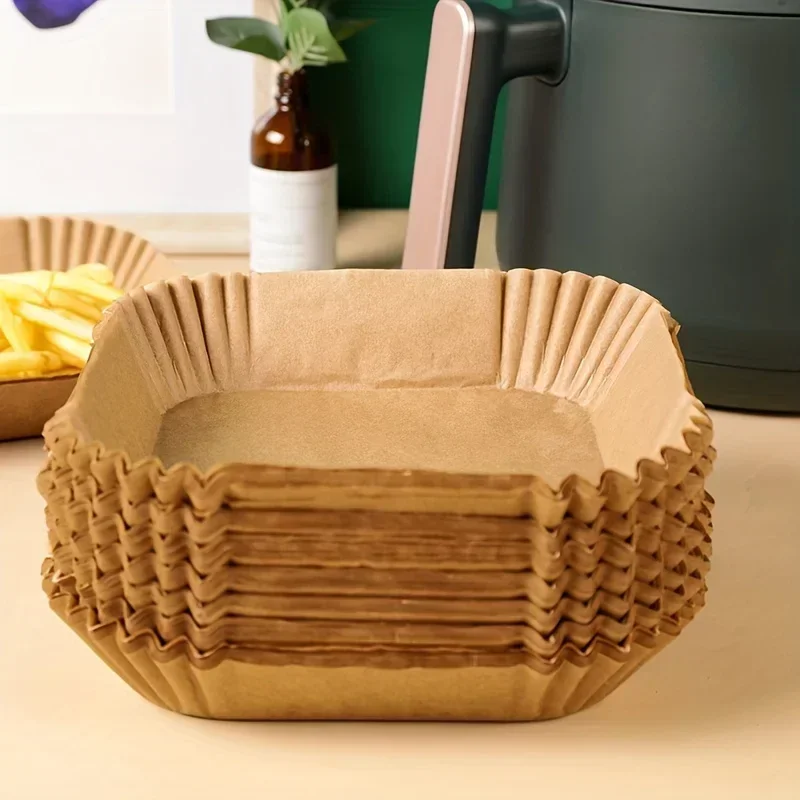 50-200pcs Square Mini Air Fryer Silicone Oil Paper Non-stick