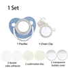 Customization Baby Pacifier Luxury Rhinestone Blank Pacifier Clips Chain Sublimation Pacifier Infant Dummy Baby Shower Gifts 6