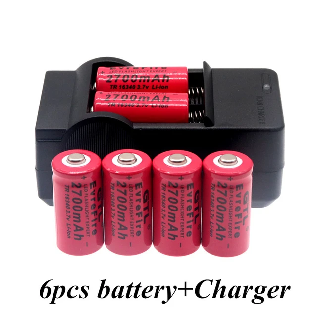 2700mah 3,7 V Li-Ion 16340 Batterien CR123A Batterie For LED Taschenlampe  Reise Wand Charger For 16340 CR123A Batterie - AliExpress