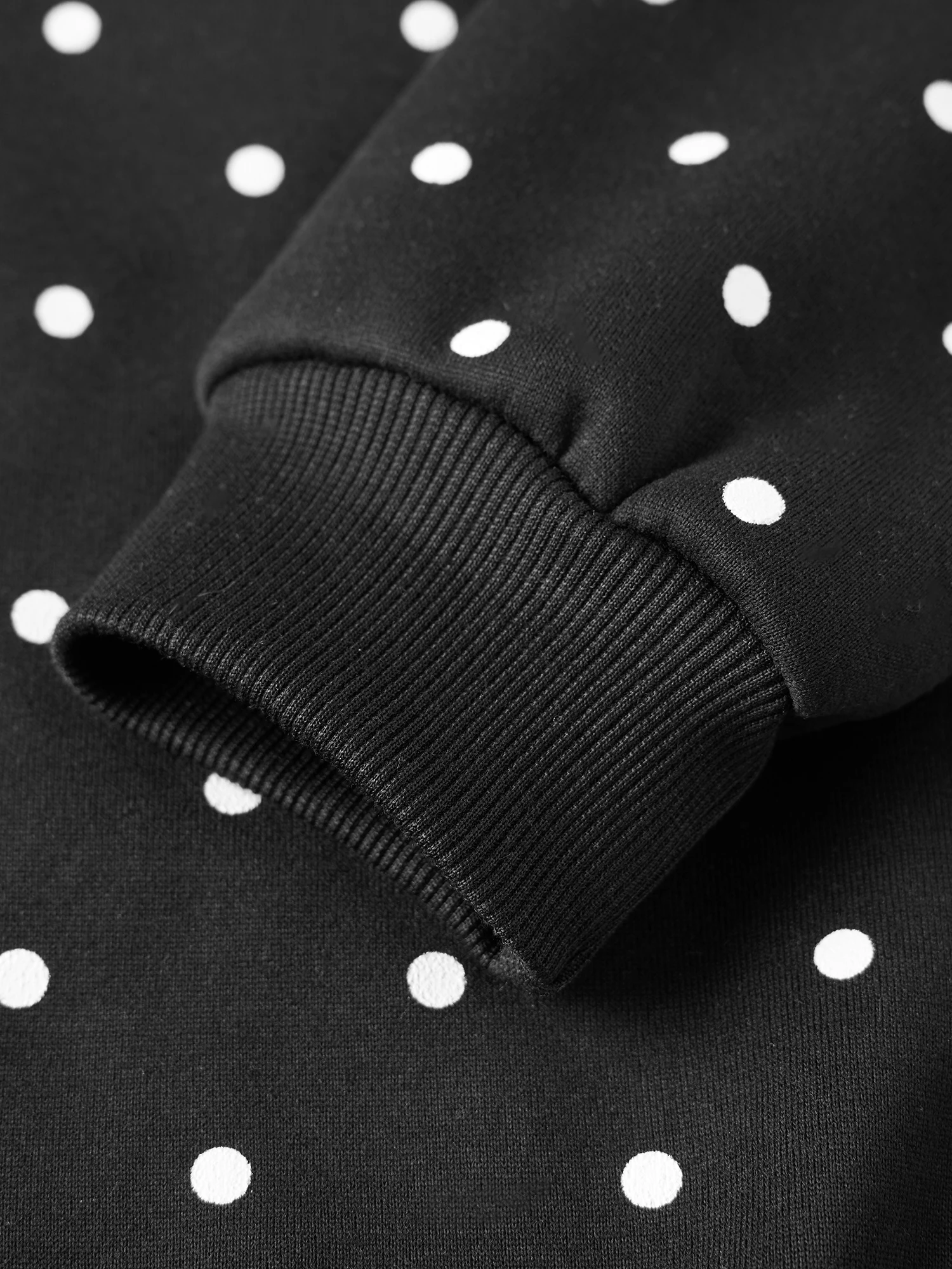 Women s Casual 2 Piece Set with Long Sleeve Hooded Sweatshirt and Elastic Waist Pants Stylish Dot Print Loose Fit Sweatsuit