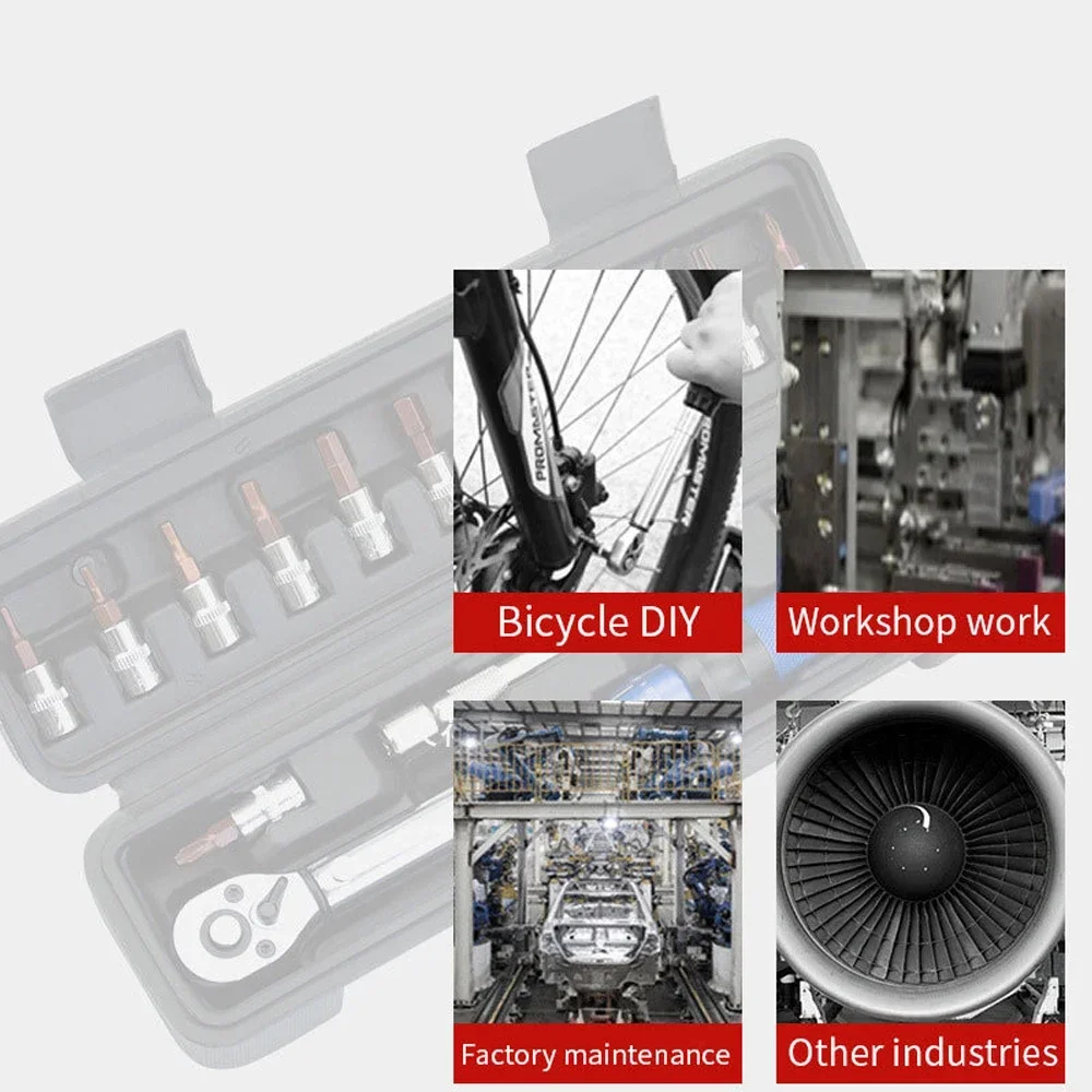 Metal Bicycle Torque Wrench Set with 1/4 Inch Drive