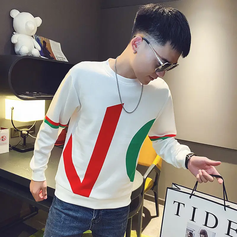 Men's hoodie Spring and Autumn New Fashion Brand Long-sleeved T-shirt Korean Style Fashionable Handsome Sweatshirt