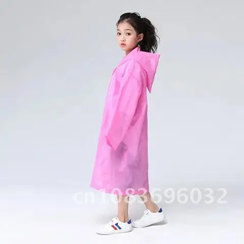 

Thickened EVA Children Raincoat Reusable Transparent Fashion Rainwear Hooded Rain Coat Girl And Boy Outdoor Tour Cute Poncho