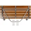 36" ADA Compliant Foldable Teak Wood Shower Seat Bench, 400lb Capacity, Clear Coated for Extra Protection, Folding Wall Mount 5