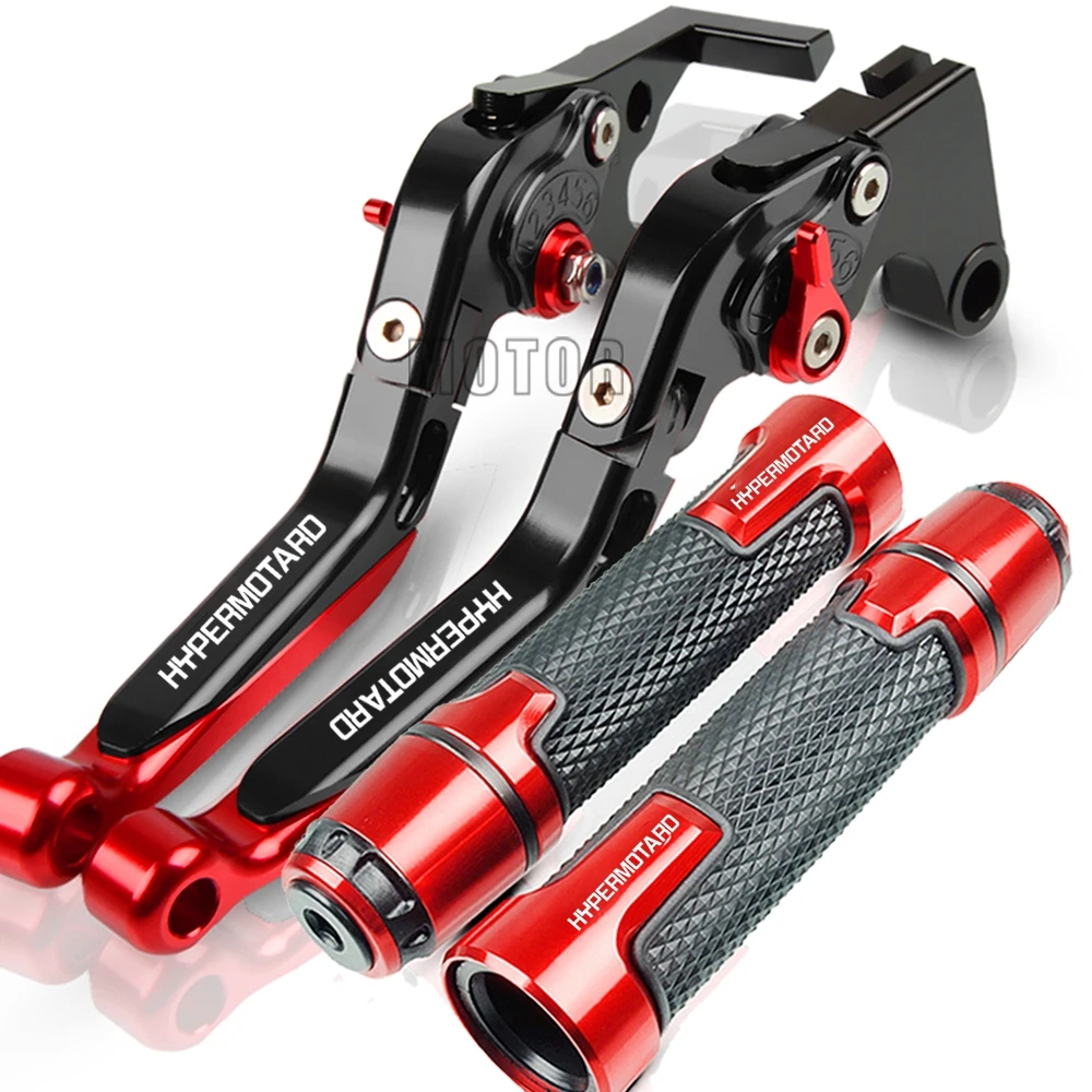 HYPERSTRADA Moto In Alluminio Leva Frizione Freno + 22 MILLIMETRI Manopole Estremità Del Manubrio Per Ducati HYPERMOTARD 821 2013 2014 2015