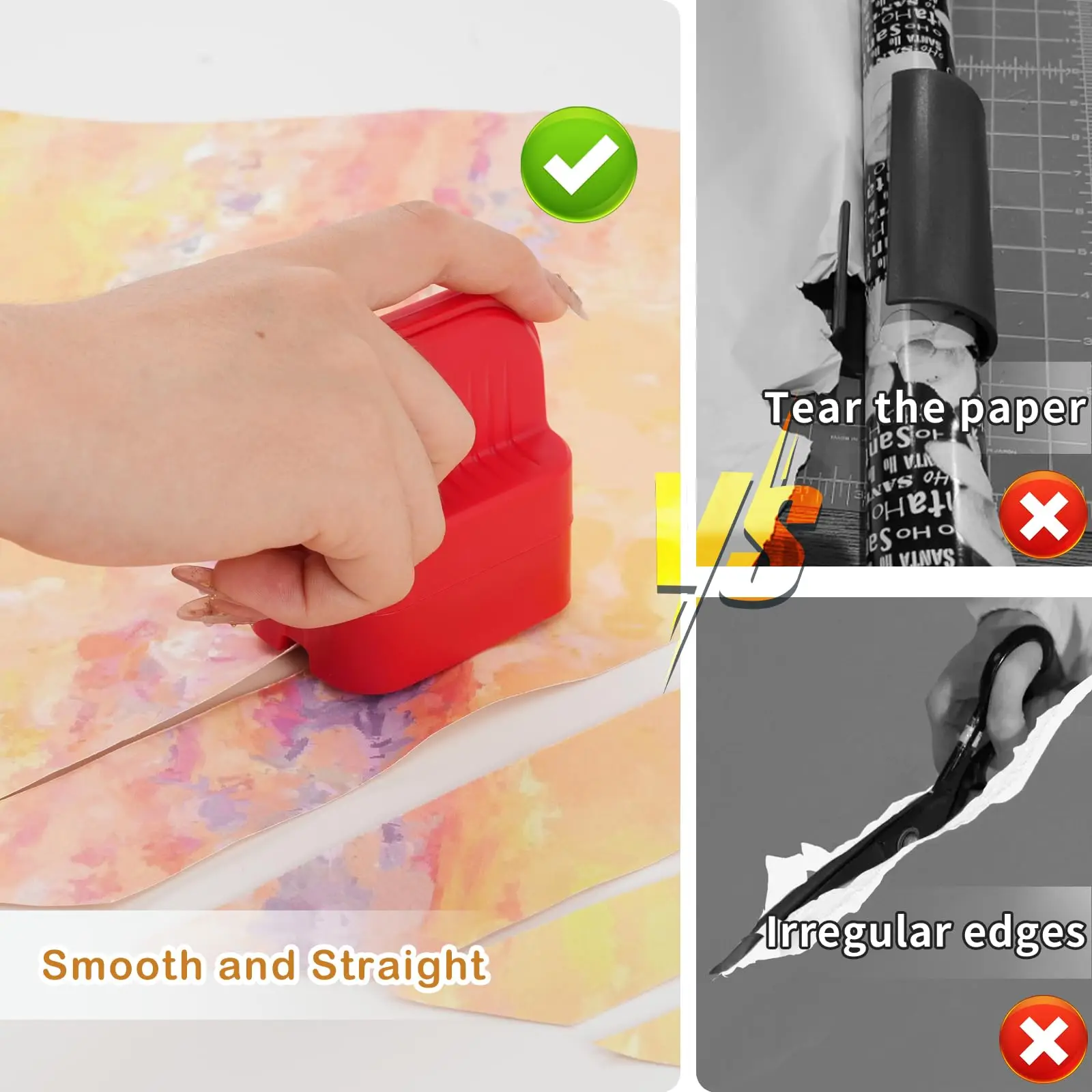 Wrapping Paper Cutter 2 piece with 2 interchangeable blades