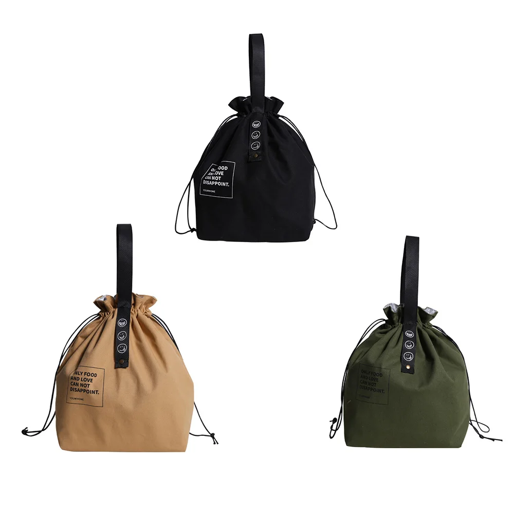 Canvas Lunch Bag Handbag Outdoor Portable Picnic Dinner Container School Fresh Keeping Food Storage Used For Picnics And Travel lunch bag