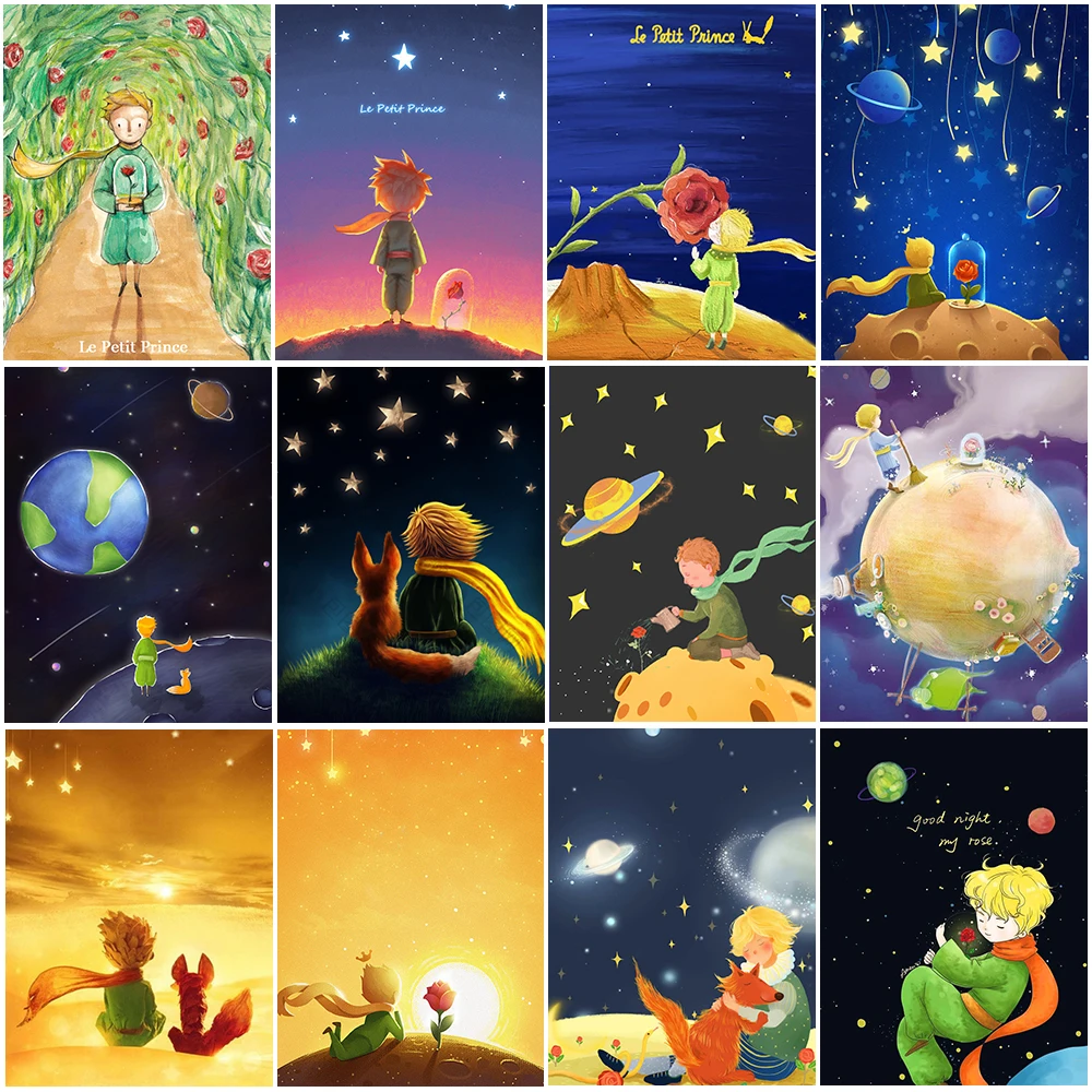 

5D Diy Diamond Painting Cross Stitch Kits New The Little Prince Art Embroidery Mosaic Cartoon Picture Rhinestone Home Decor Gift