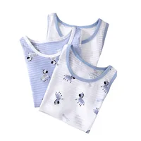 كارتون دينو سيارات القطن تانك القمم للأطفال ، الصبي القميص الملابس الداخلية ، الأطفال الملابس الداخلية ، الصيف المنزل ارتداء ، حجم 3-10T 3