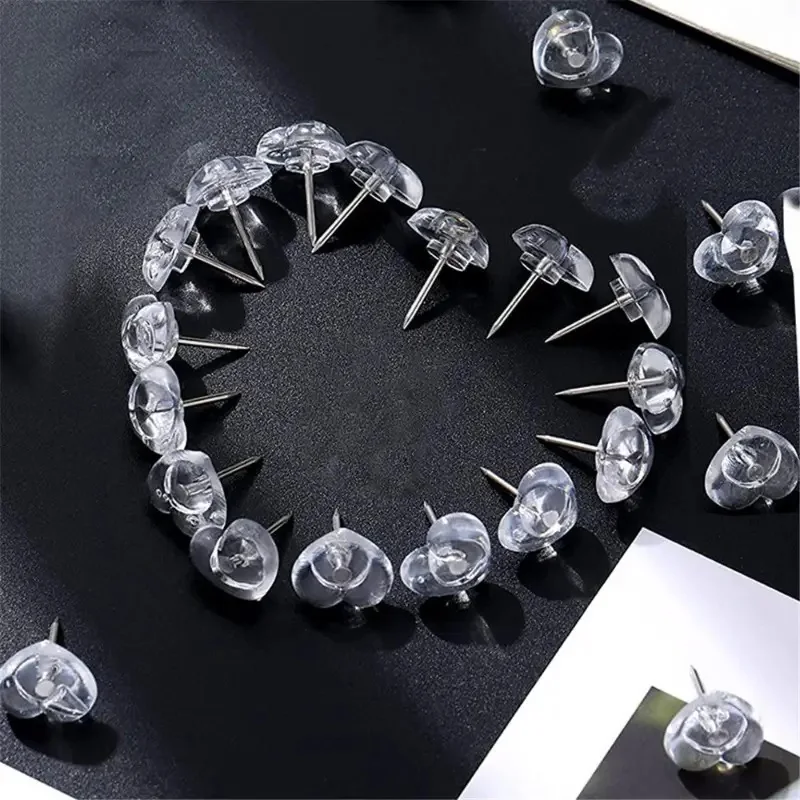 50/100/200 Pcs Push Pins Heart Shape Push Pins Strong Thumb Tacks for Bulletin Boards, Cork Boards, Maps, Photos, and Papers