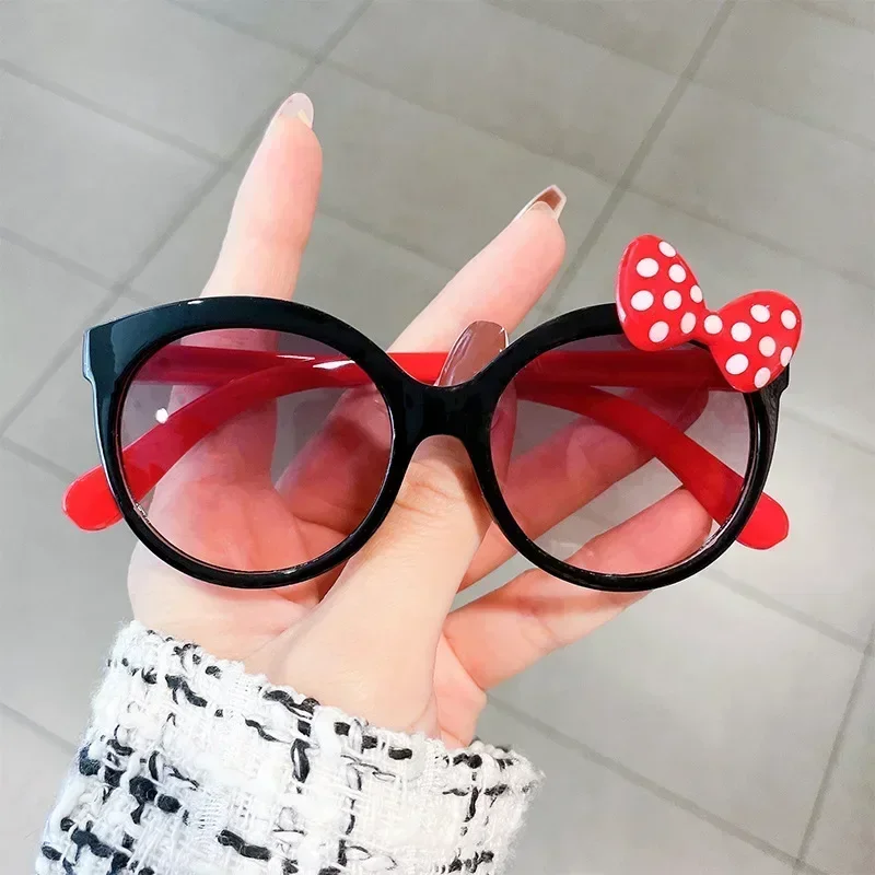 New Kids Sunglasses Girls Boys Shiny Bowknot Sun Glasses Lovely Cat Children Eyewear Fashion Gradient Eyeglasses UV400