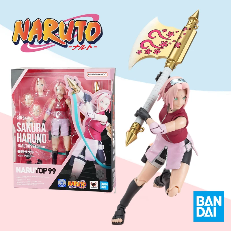 Оригинальная коробка Bandai S.H. Фигурarts SHF NARUTO SAKURA HARUNO NARUTOP99 EDITION набор моделей аниме готовая игрушка подарок для детей