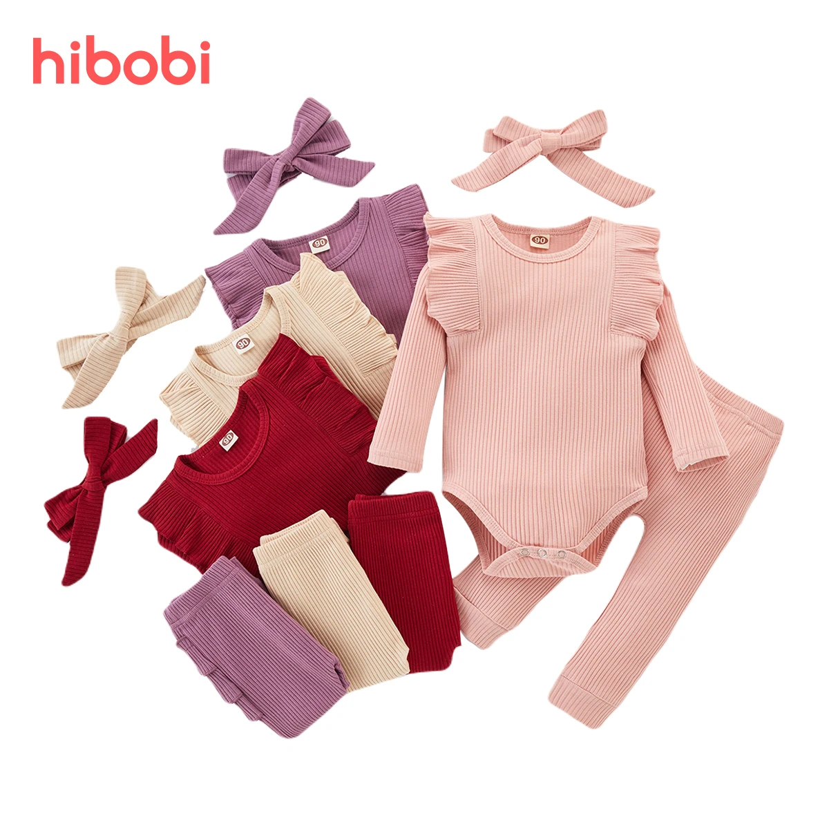 sun baby clothing set hibobi Spring Baby Clothes Set Newborn Infant Girls Ruffle T-Shirt Romper Tops Leggings Pants Outifits Clothes Set baby clothing set essentials