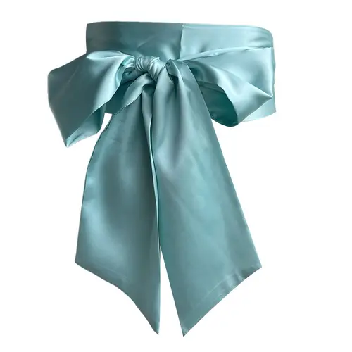 Satin Silk Bow Corset Waist Belt Wide DIY Bowknot Fabric Ribbon Cummerbunds Decorative Waist Cover For Women Lady Girl Bridal - Image 9