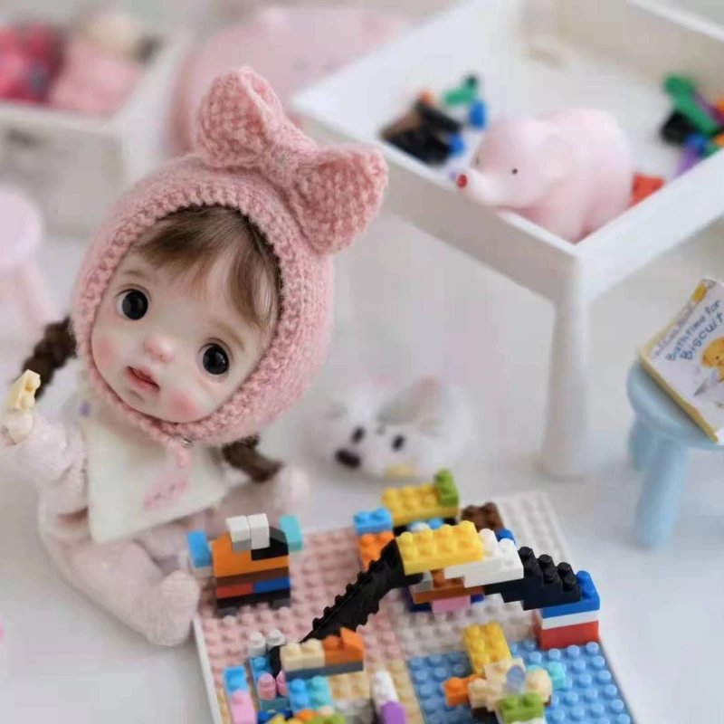 Pretend Play Miniature Dollhouse Building Block for Barbies OB11 Doll House Decoration Accessories 1/12 Scale doll accessories doll house decoration