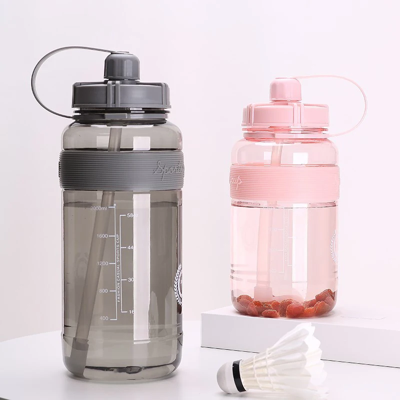 Borraccia sportiva BPA Free Borraccia sportiva per acqua potabile con cannuccia 1L 2L Borraccia per acqua in plastica per acqua_voghion.com