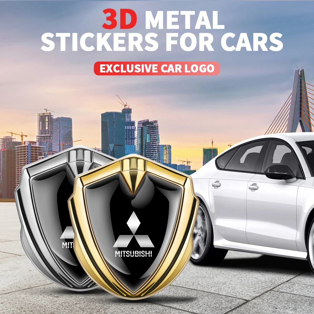 1 Pz 3D Metal Shield Shape Car Metal Body Decoration Sticker Per Mitsubishi Ralliart Lancer Ex Outlander Asx Galant Accessoire