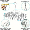 1PC stainless steel sock drying rack with multiple clips, rotating hook windproof clothes rack, sock drying rack, bra, underwear 3