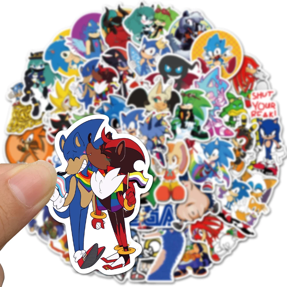 Cartoon Stickers-50pcs/Pack Sonic Creative The Hedgehog Refrigerator Graffiti Luggage Book Notebook Sticker Kids Gifts