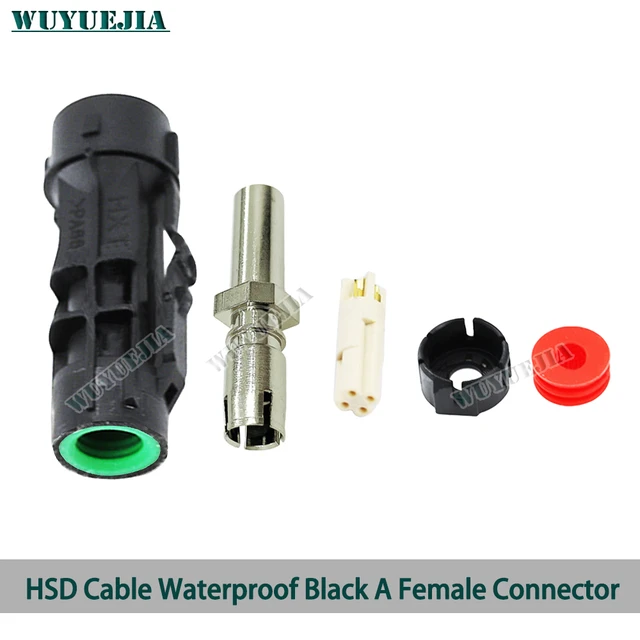 1Piece NEW Waterproof Black Code A Female Jack HSD LVDS 4 Pin Connector  Assembly for Dacar 535 4-Core HSD LVDS Coaxial Cable - AliExpress