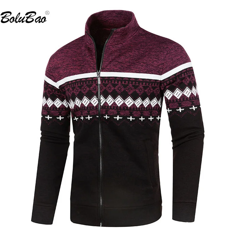 

BOLUBAO 2023 Outdoor Casual Sweater Coat For Men Color Matching Warm Cardigan Sweater High Quality Design Hot Sweater For Men