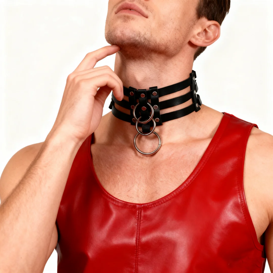 Harness Punk Gürtel Männer Leder Harness Kragen Punk Stil Hals Halskette Halsband Harajuku Gothic Kleidung Exotische Gürtel Zubehör – Detail 4