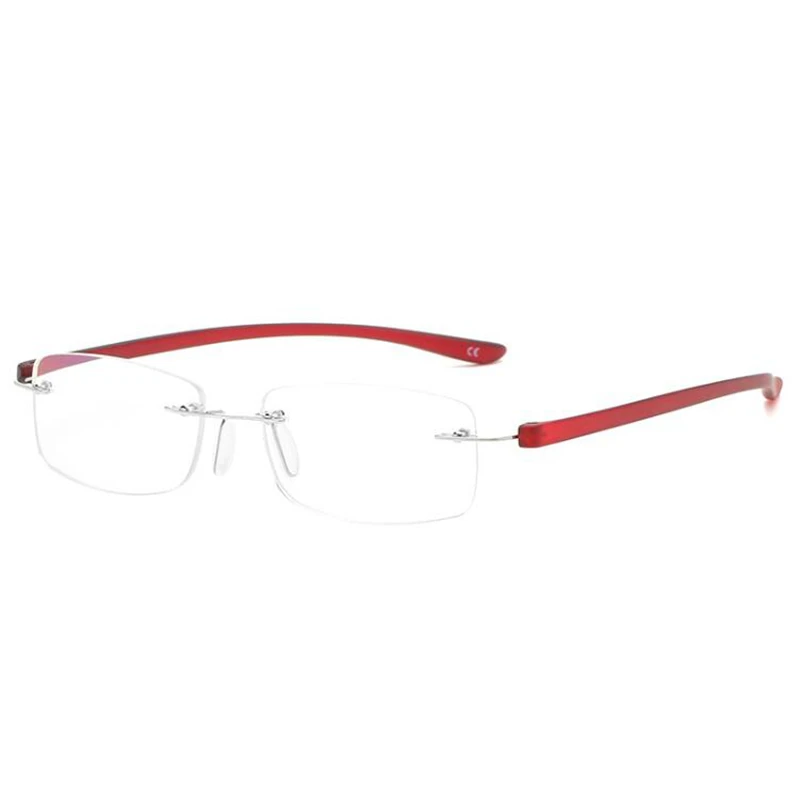 Semi-Rimless Anti Blue Rays Square Hyperopia Eyeglasses Women Men TR90 Magnifier Glasses For The Elderly  +75 +100 +125 To +400 3