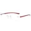 Semi-Rimless Anti Blue Rays Square Hyperopia Eyeglasses Women Men TR90 Magnifier Glasses For The Elderly  +75 +100 +125 To +400 3