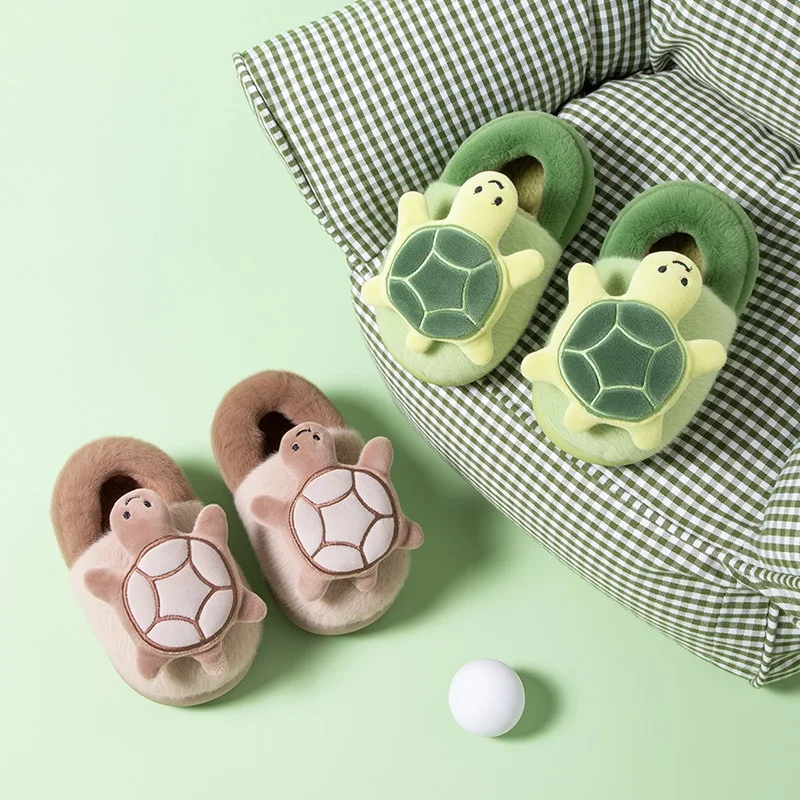 Warm Furry Kids Slippers for Girls Winter