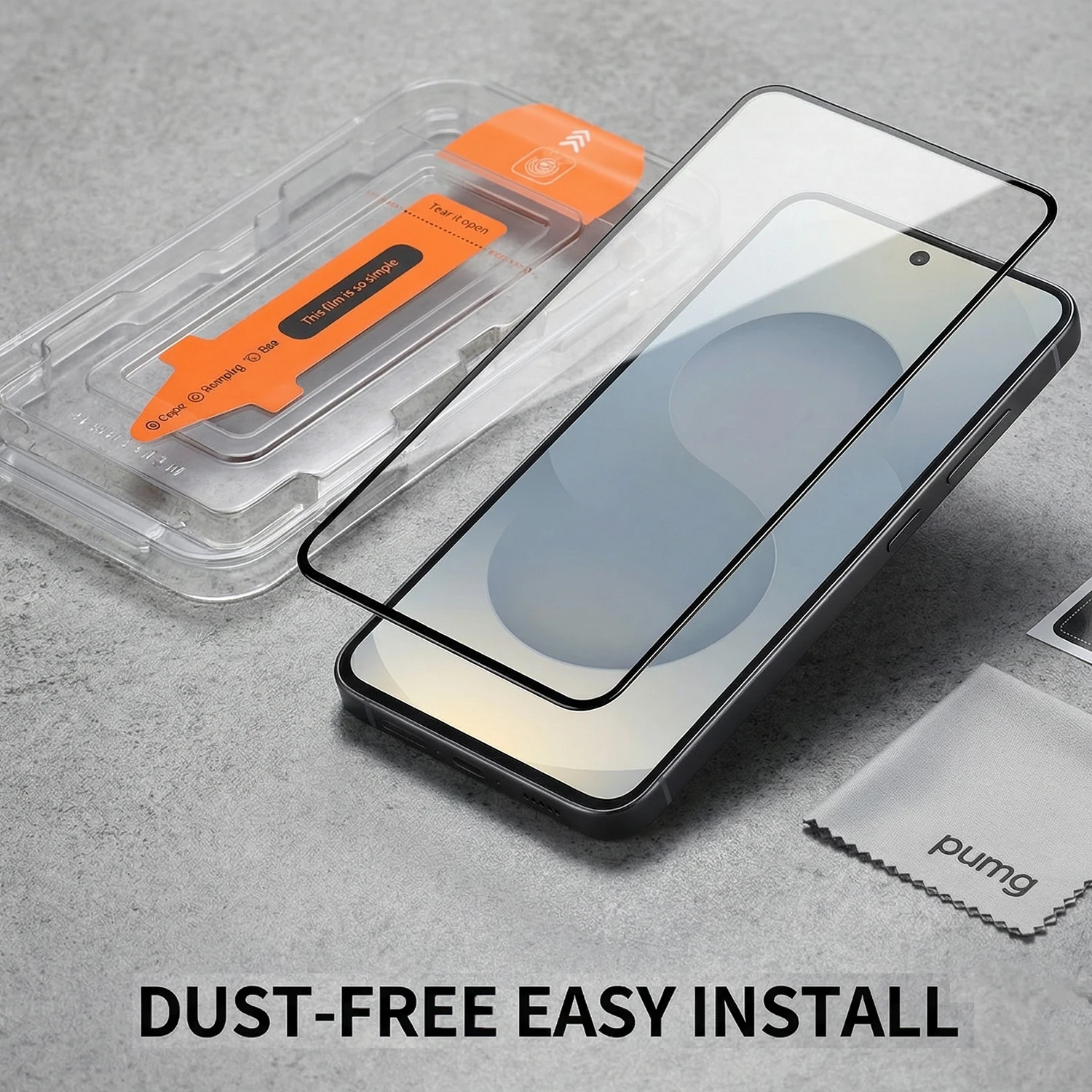 Premium Tempered Glass Screen Protector with Easy Install Kit and Crystal-Clear HD Film