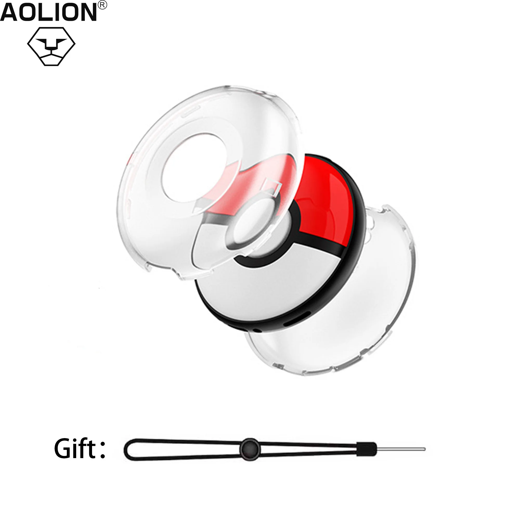 

Aolion For Pokemon GO Plus + Crystal Shell Case Transparent Protective Cover With Hand Strap Accessories For Pokemon GO Plus+