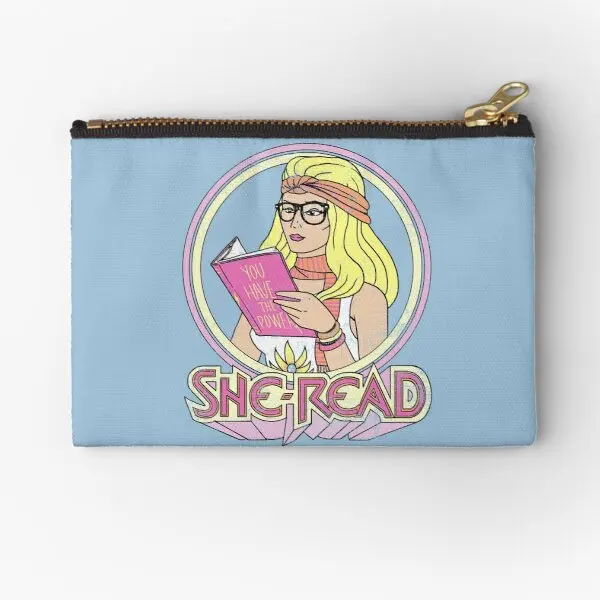 

She Read Zipper Pouches Storage Wallet Cosmetic Money Panties Small Pure Women Bag Coin Packaging Men Key Socks Underwear
