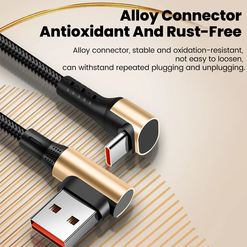 Compact Double Elbow USB A to Type C Fast Charging Cable - 66W, Available in 0.15M, 0.25M, and 0.5M Lengths