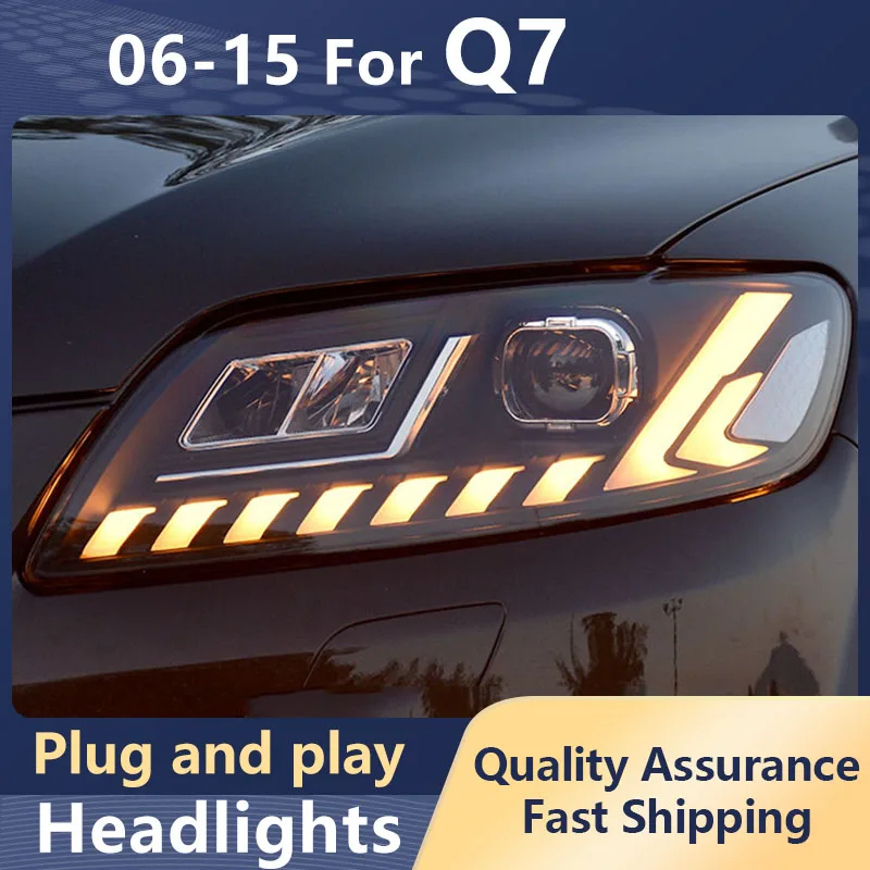 

Car Styling Headlights For AUDI Q7 2006-2015 LED Animation Daytime Running Lights Dynamic Turn Signal Auto Assembly
