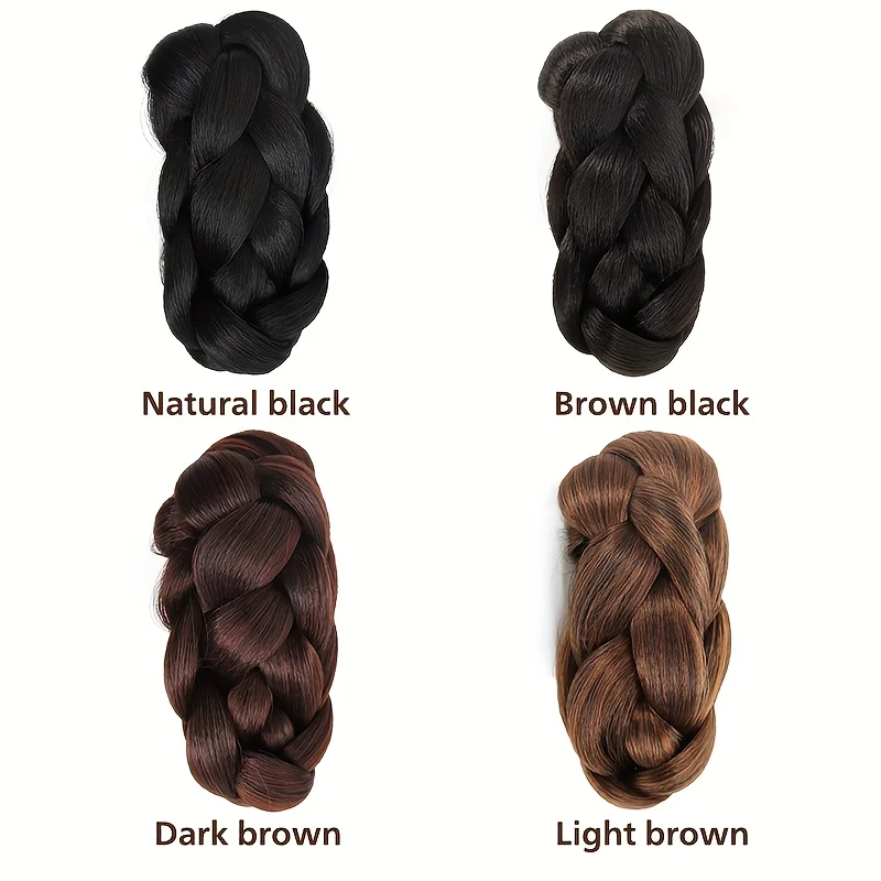 Synthetic gripper bun hair Bud head clip in woman ponytail on hair braids meatball hair bun