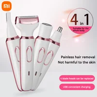 Xiaomi 4 In 1 Electric Lady Shaver Armpit Bikini Arm Leg Face Mustache Removal Painless Cordless Trimmer Razor Gifts Women 1