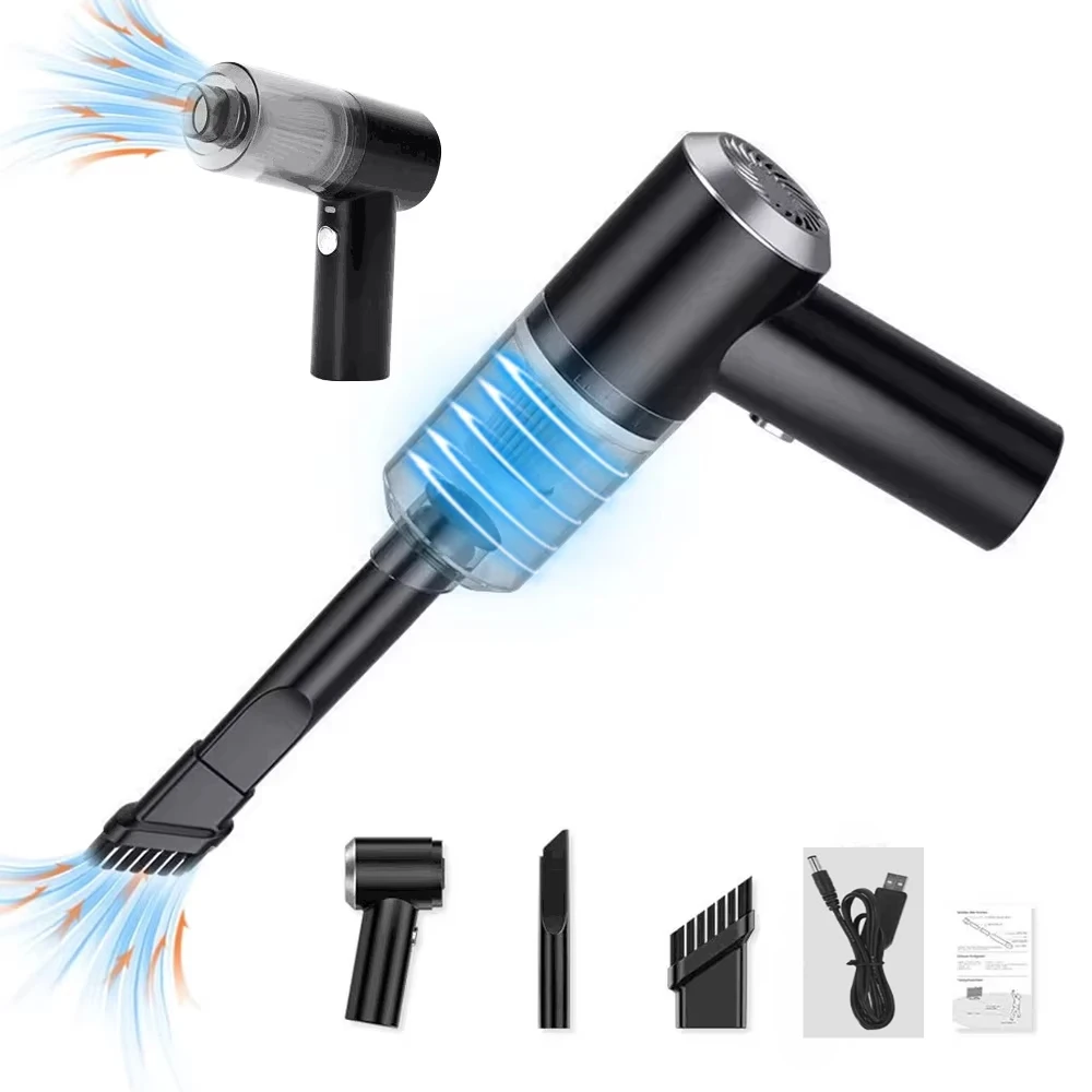Car Vacuum Cleaner Portable Mini Dust Collector Dry And Wet Home Car Dual-Use Wireless Handheld Cleaning Appliances USB Charging