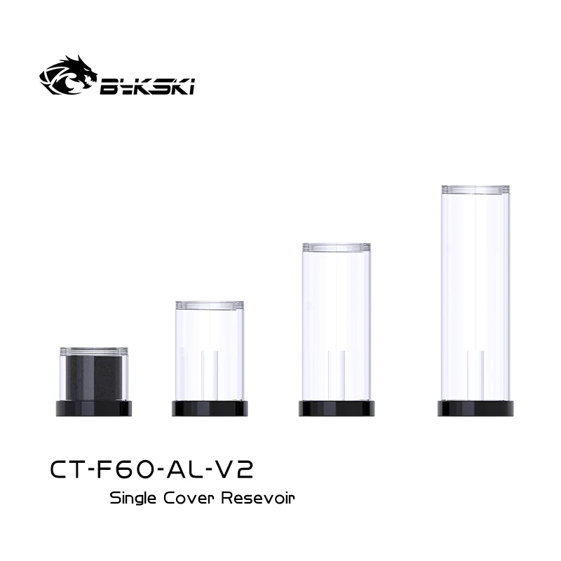 

Bykski 3 Holes Single Cover Transparent Cylinder Reservoir,Water Tank Compatible Multi Pump 60MM/100MM/150MM/200MM CT-F60-AL-V2