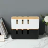 Desktop Cable Storage Box Bamboo Wood Seven-hole Power Line Wire Management Organizer Charger Socket Network Line Storage Bin 3