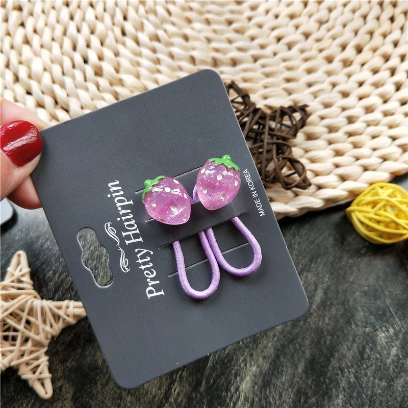 Nette Neue Funkelnde Erdbeere BB Clips Kinder Haarnadeln Kinder Kopfbedeckungen Elastische Haarbänder Mädchen Zubehör Baby Clips Kopfschmuck – Detail 6