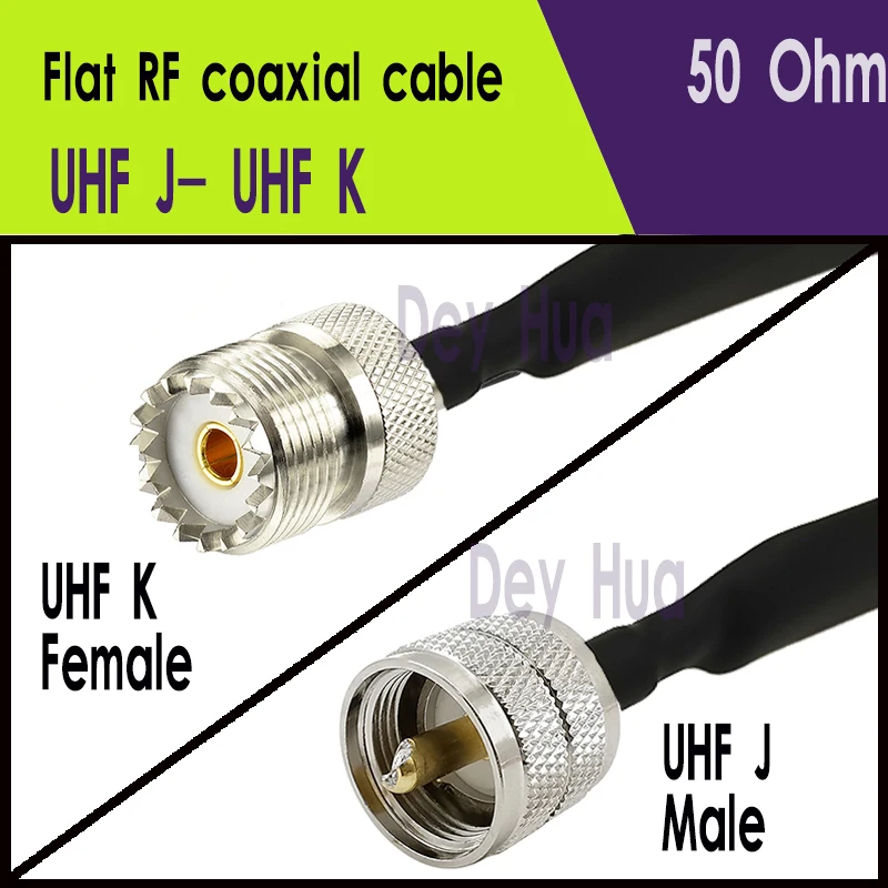 Uhf-uhf SO239 Flat door/window coaxial cable 50 ohm extension cable UHF female head to UHF male head,20CM 30CM 40CM 50CM