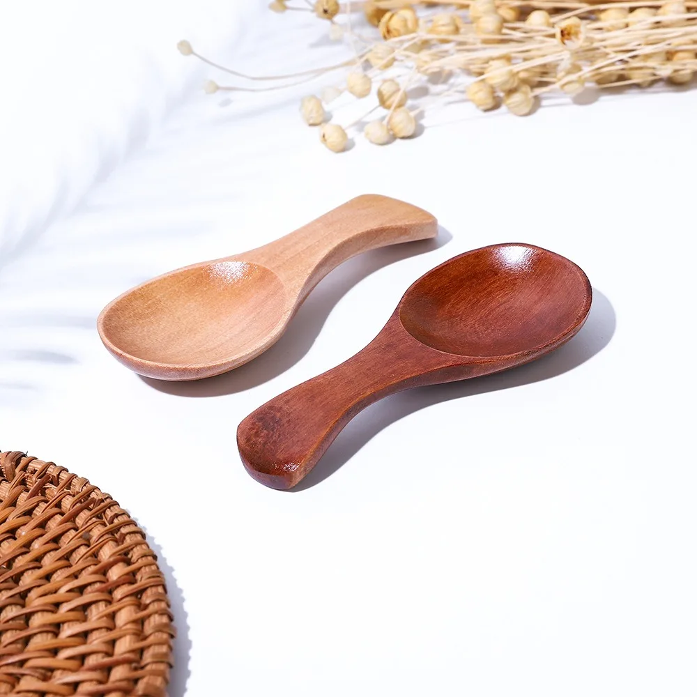 Lotus Wood Wooden Spoon Ice Cream Wooden Short Handle Mini Tea Spoon Wide Mouth Tea Dessert Kitchen wooden spoon