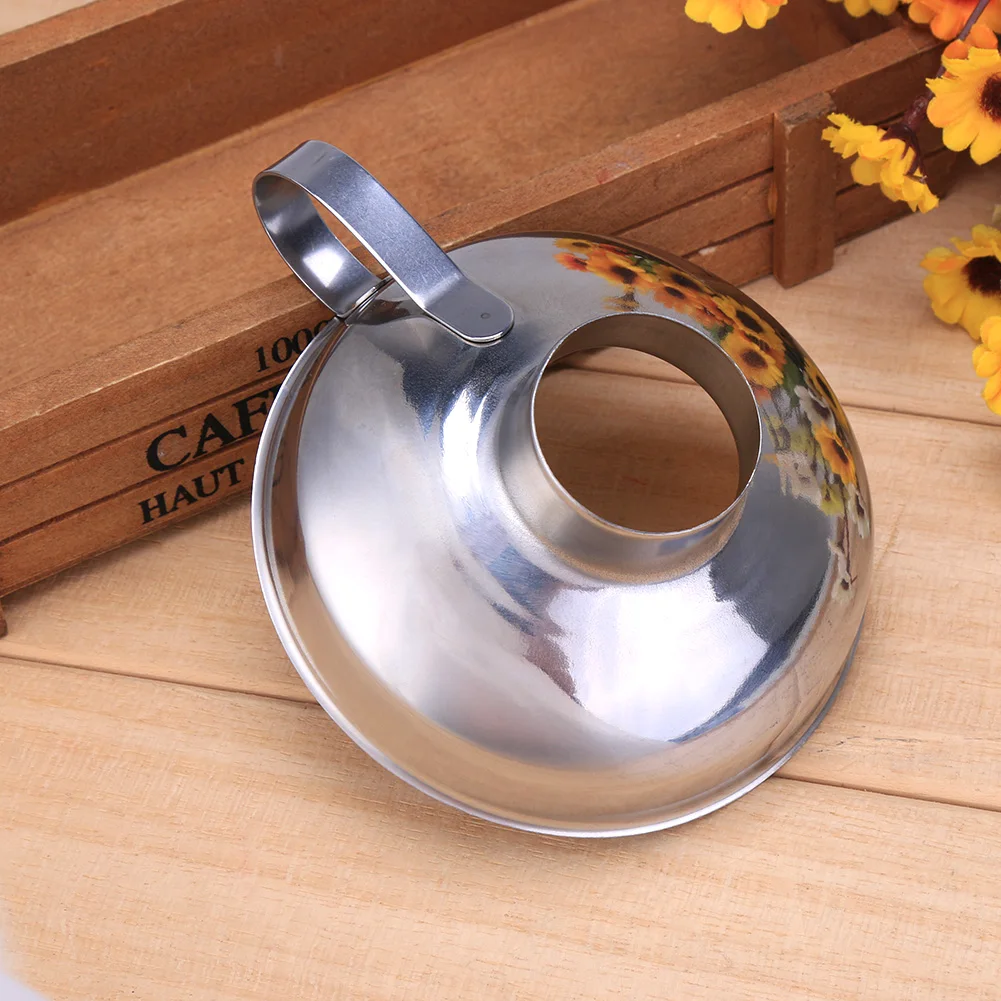 Multi-purpose Stainless Steel Wide Mouth Canning Funnel Thick Salad Dressing Funnel Oil Leak Kitchen Cooking Tools