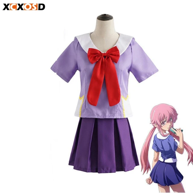 Anime futuro diário cosplay trajes mirai nikki gasai yuno