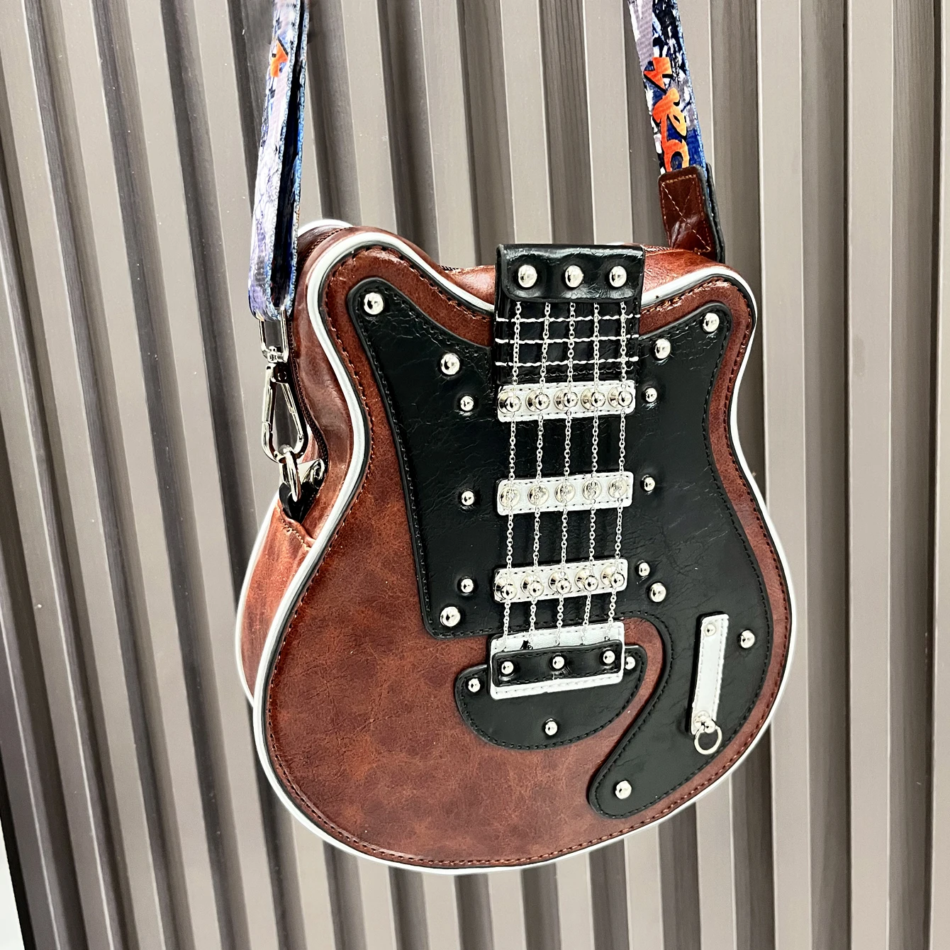 Luxury Leather Crossbody Handbag - Handmade Guitar Shape Purse for Women